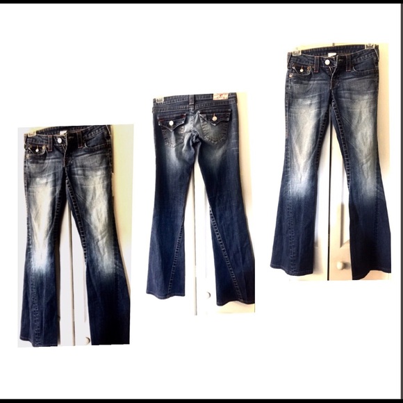 TrueReligion joey flare low Rise Women’s blue jean - Picture 3 of 8